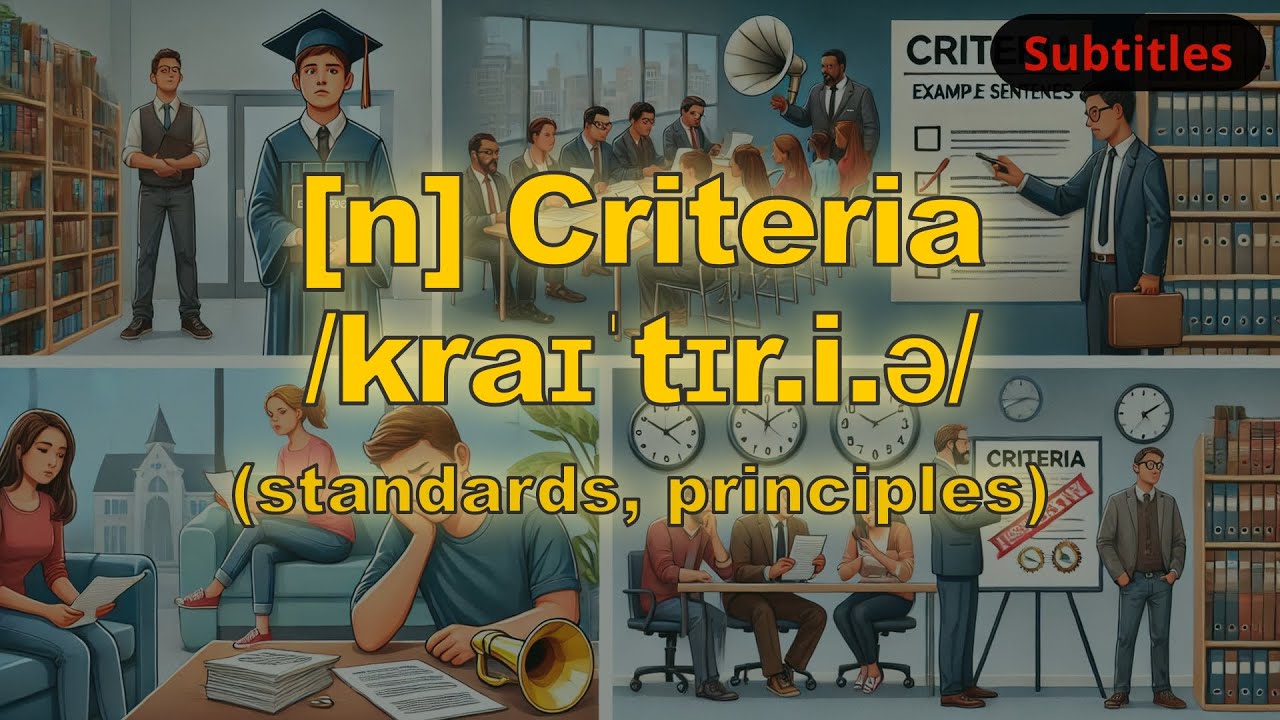 [n] Criteria meaning (standards, principles) with 5 examples