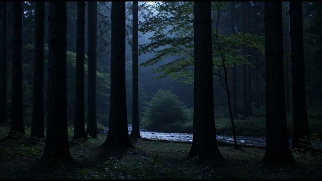 Nighttime Nature Sounds for Sleep | Peaceful Forest & Gentle Stream Ambience