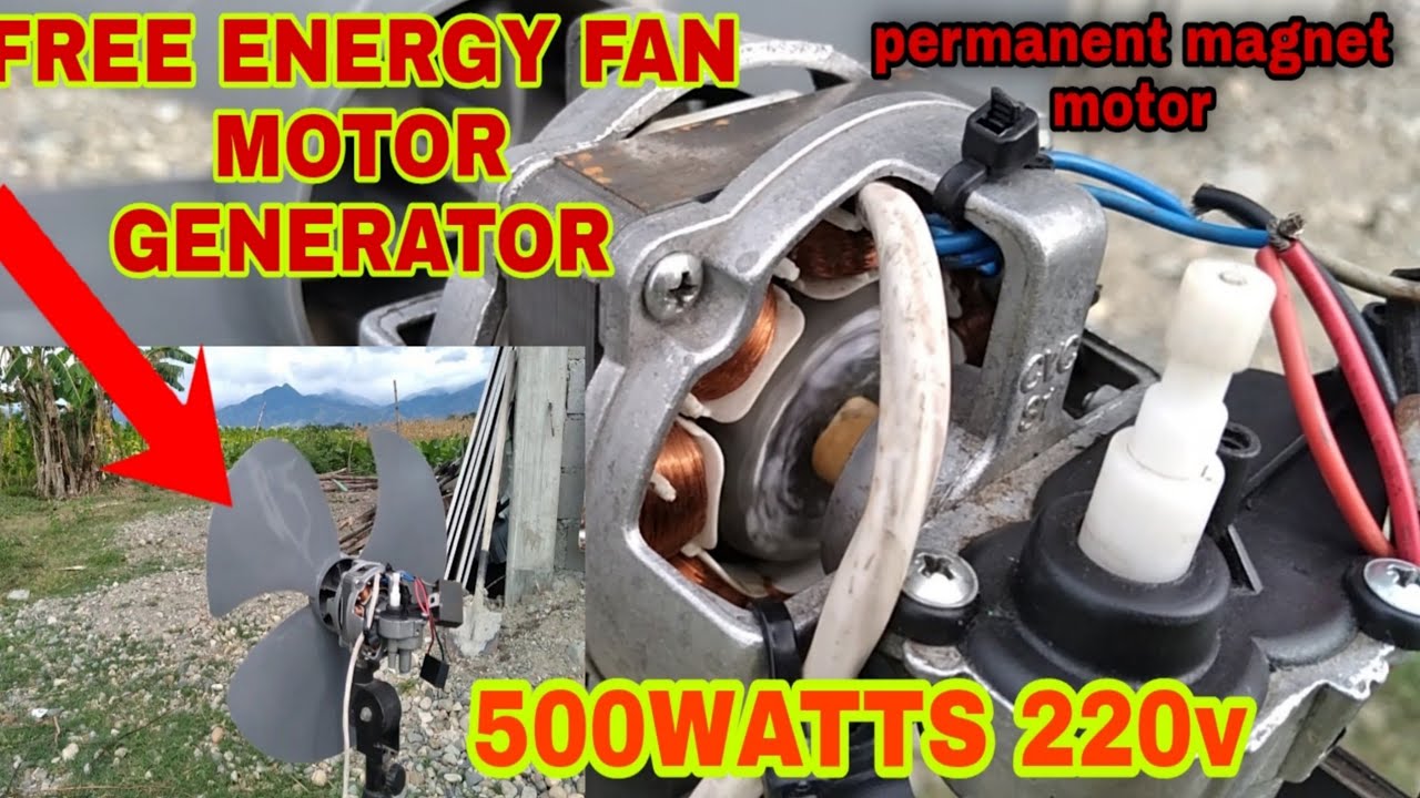 PAANO MAG-HARVEST UNLIMITED FREE ENERGY FROM WIND USING CONVERT FAN MOTOR - GENERATOR 500 WATTS 220V