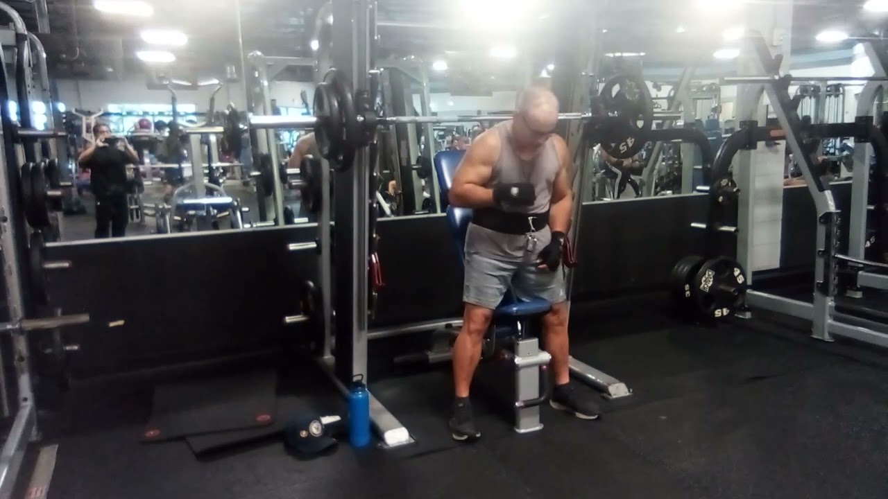 Heaviest Seated Shoulder Press 185 lb Age 65 Wt 196 (Senior)