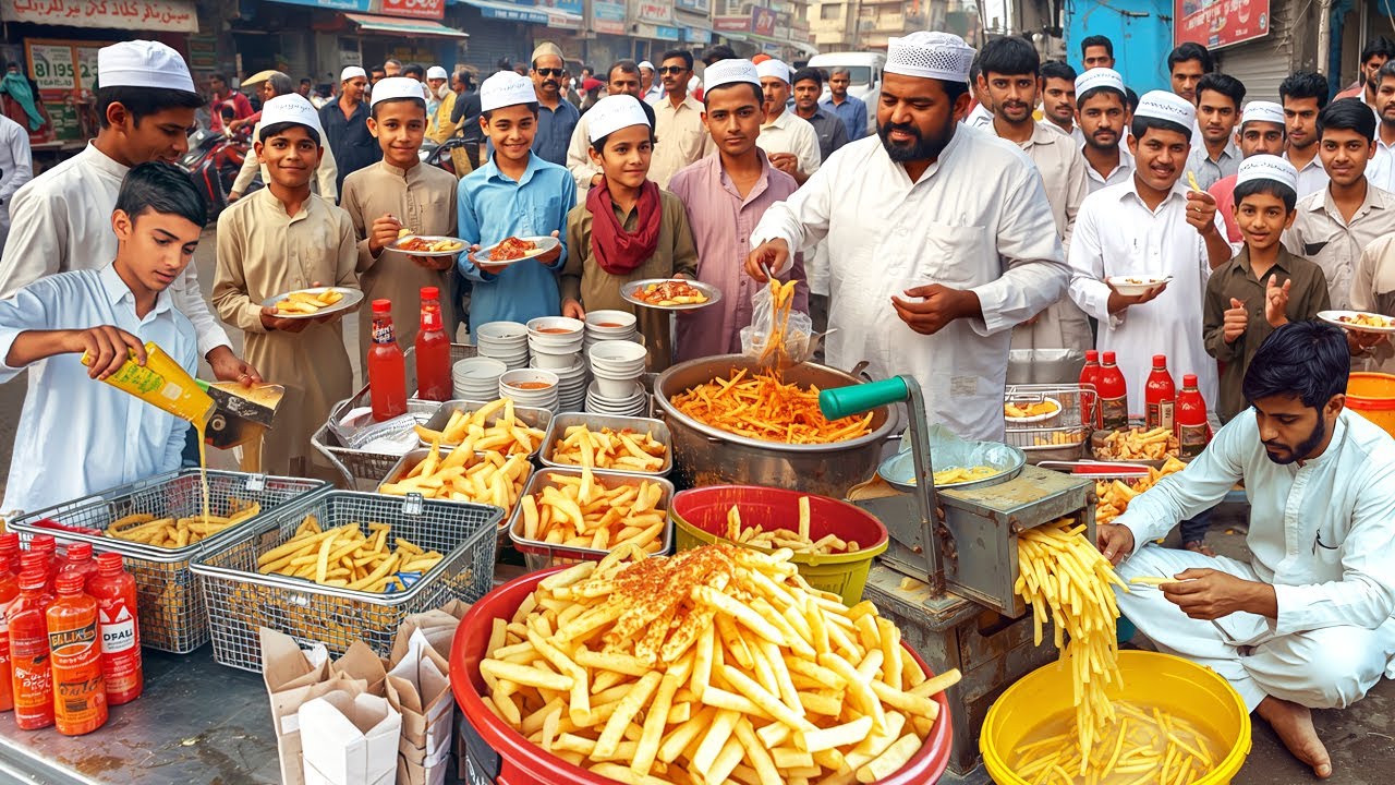 HARDWORKING BOY MAKING PERFECT FRENCH FRIES 🍟 | HOW TO MAKE CRISPY FRIES | BEST STREET FOOD PAKISTAN