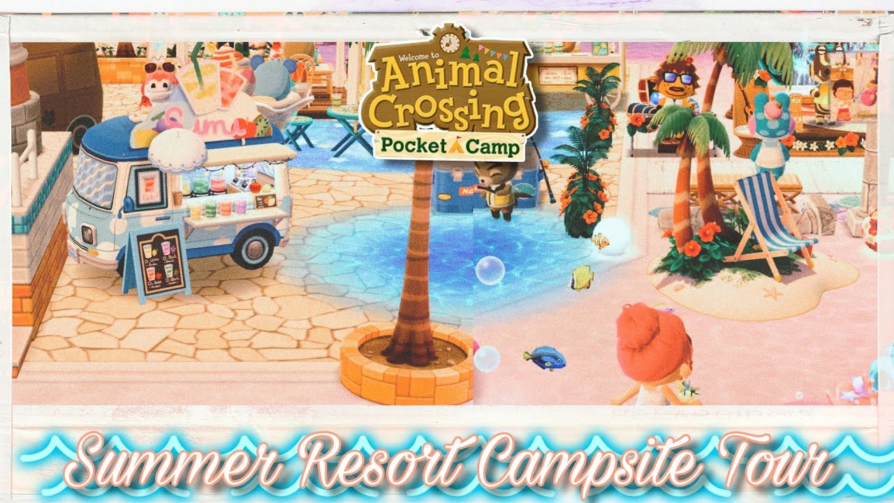 Summer Resort Campsite Tour! 🏖🌺🌴 | Animal Crossing Pocket Camp