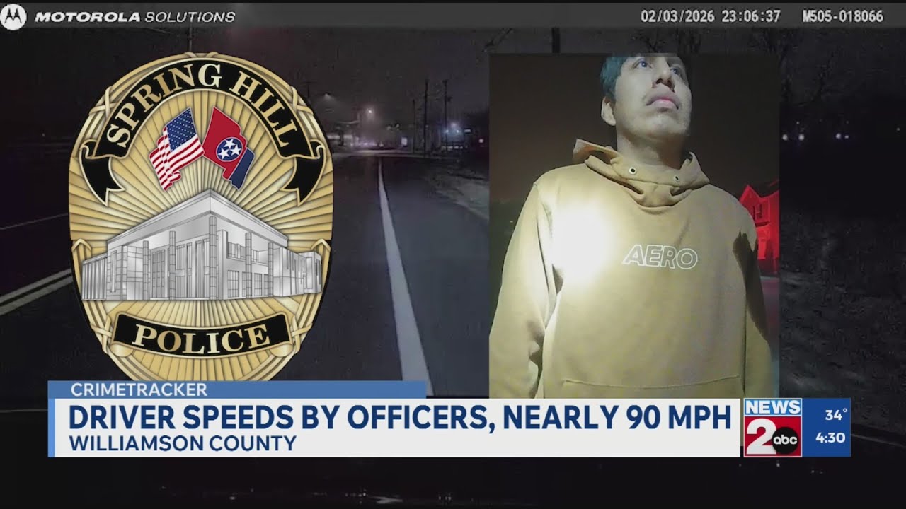 Man taken into custody after speeding past Spring Hill police at nearly 90 mph