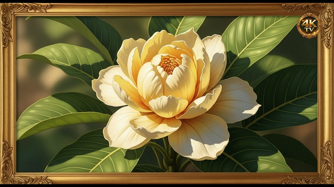 Framed Romduol flower Painting | 8 Hours | TV wallpaper | Frame 4k TV