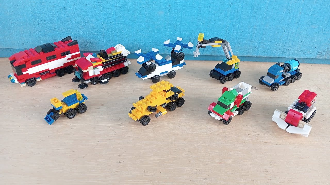 Mainan Lego Pesawat, Helikopter, Jeep, Kereta Api, Buldozer, Kapal Polisi, Optimus prime, Boat #126