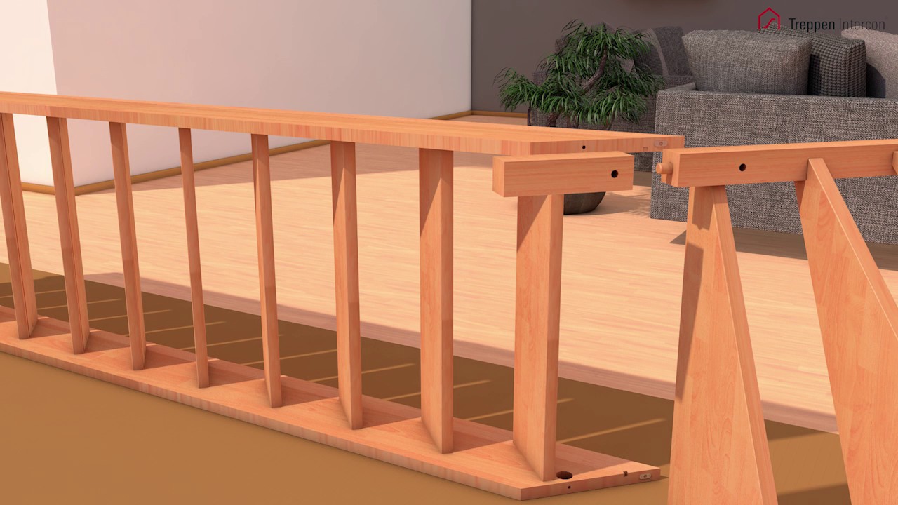 Aufbauvideo für gewendelte Massivholztreppe Savoy mit Setzstufen