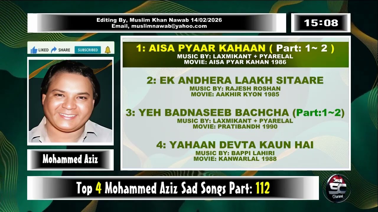 Top 4 Mohd Aziz Sad Songs Part, 112