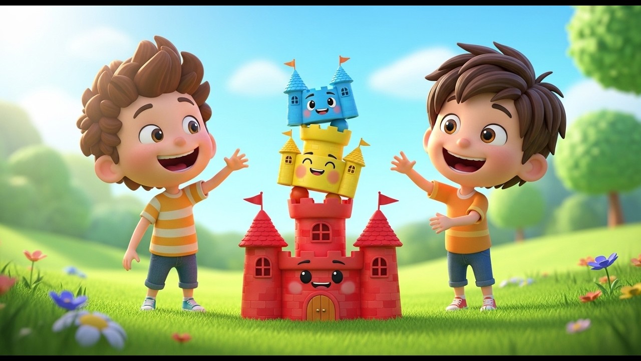 Trois Petits Châteaux Jouets Empilés | Chanson pour Apprendre à Construire