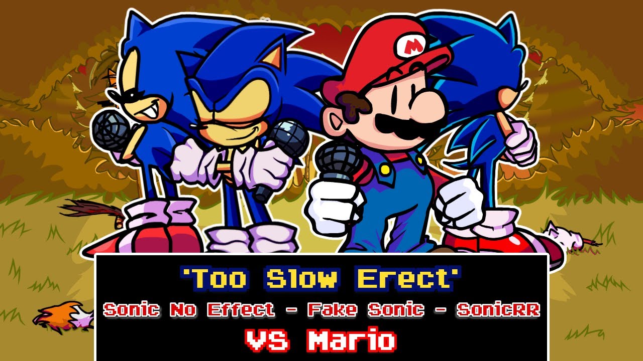 FNF - Too Slow: Erect / 3 Sonic's vs Mario (Hard/SonicEXE/Charted)