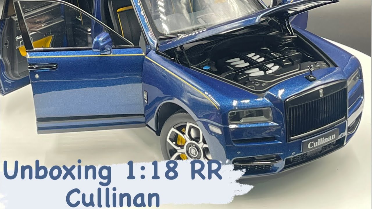 Unboxing 1/18 Rolls Royce Cullinan limited edition dark blue-black badge مجسم رولز رايز كولينن
