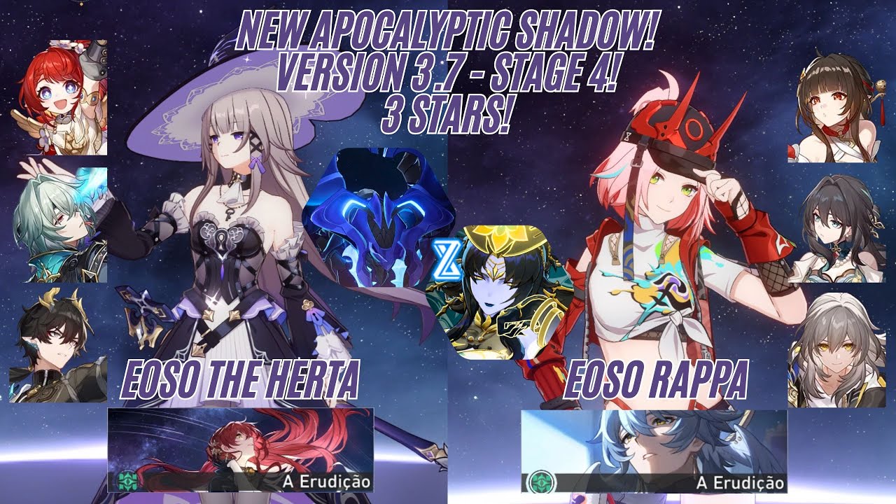 NEW APOCALYPTIC SHADOW - V3.7- STAGE 4 - E0S0 THE HERTA & E0S0 RAPPA - 3 STARS - HONKAI STAR RAIL
