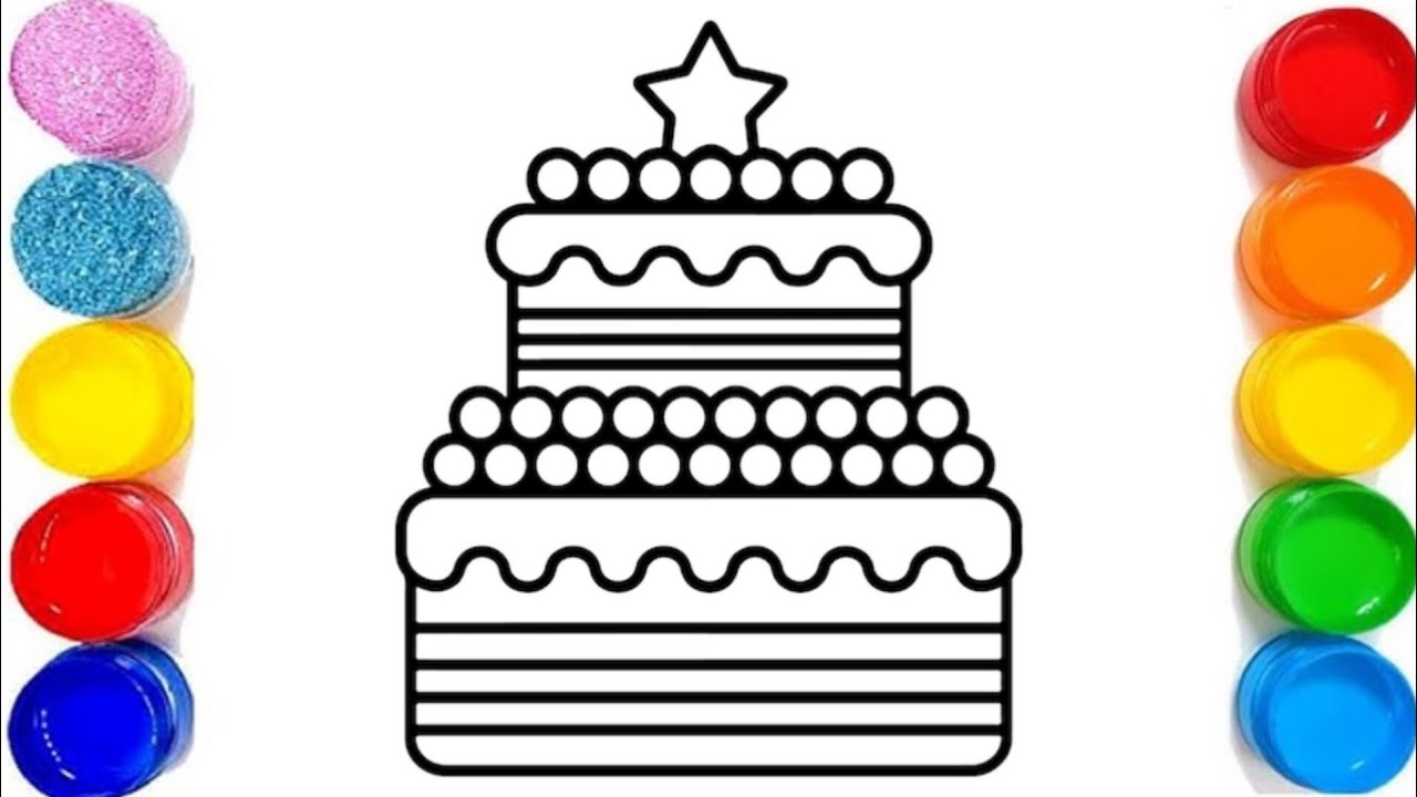 How To Draw A Birthday Cake 🎂| Cake Drawing Easy Step By Step | Draw and colour a birthday cake #art