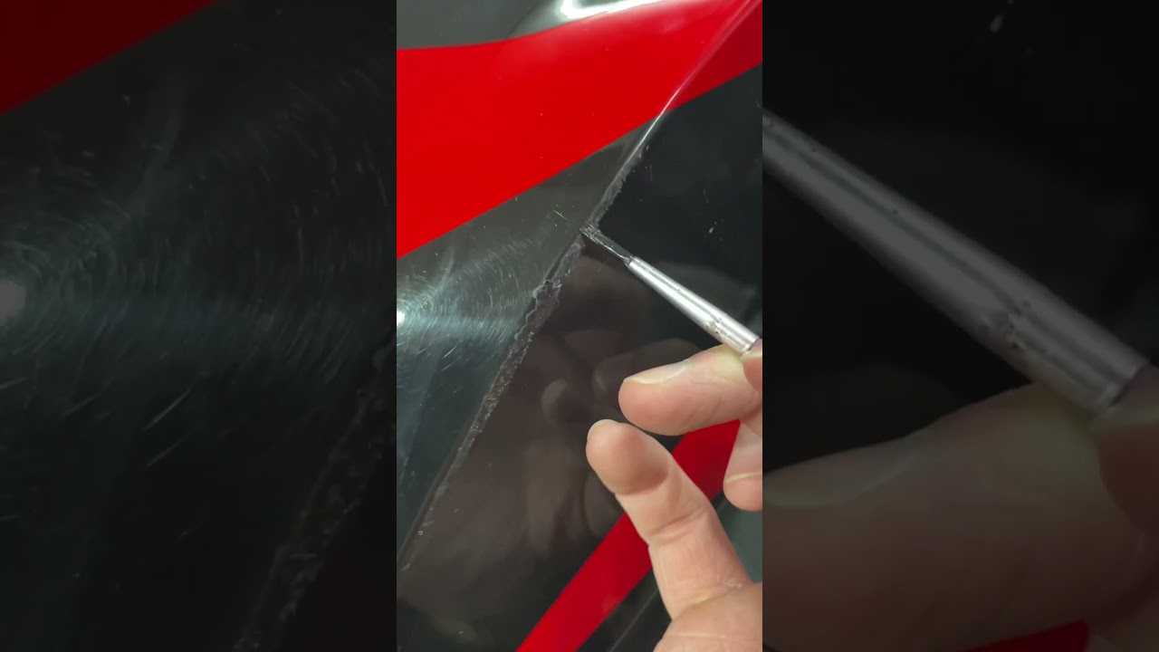 Patching scratches on a motorcycle fairing