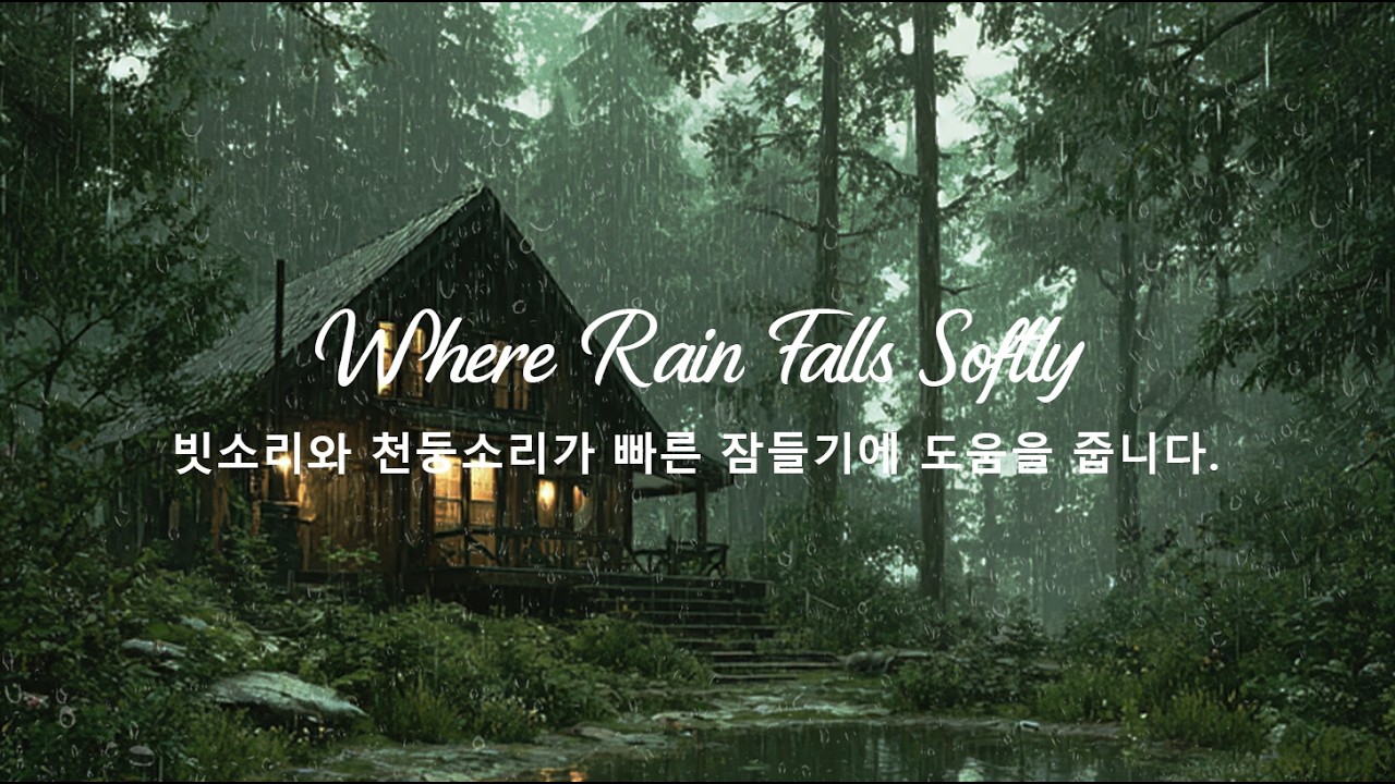 비 오는 밤에도 완벽한 숙면을 취하세요 - 숙면을 위한 강렬한 빗소리와 천둥소리