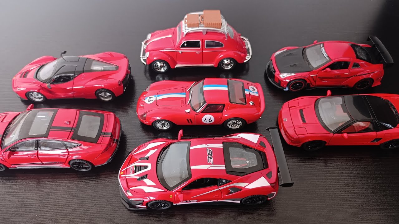 7 Minutes Satisfying With Unboxing Red Color Metal Diecast Model Play Set | ASMR | Unboxing & Review