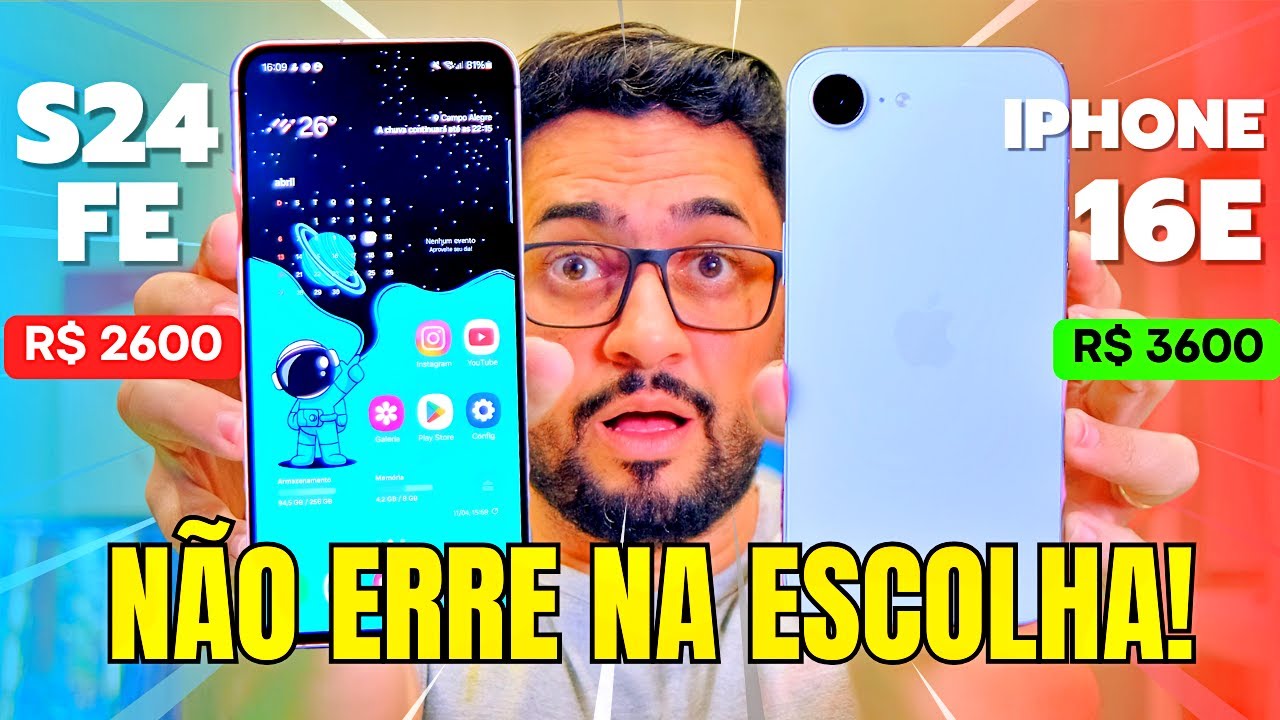 GALAXY S24 FE vs IPHONE 16E 😱 QUAL MELHOR CELULAR TOP DE LINHA BARATO