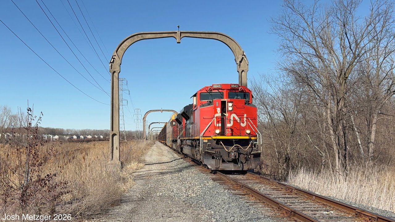 CN L57261-01 w/ CN SD70M-2s #’s 8843 and 8828 @ Goddard Rd in Taylor, MI 3/1/26