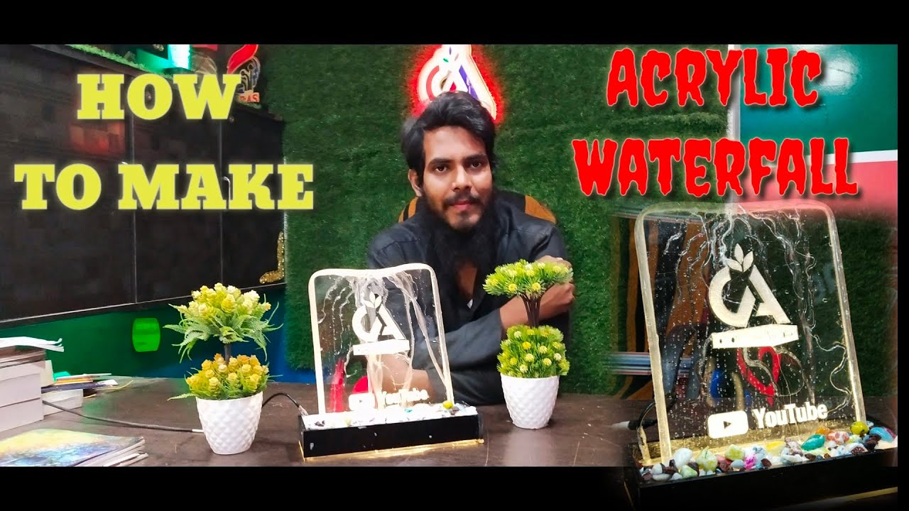 How to make acrylic waterfall  LED complete art solutions maaz ranchi #maazRanchi