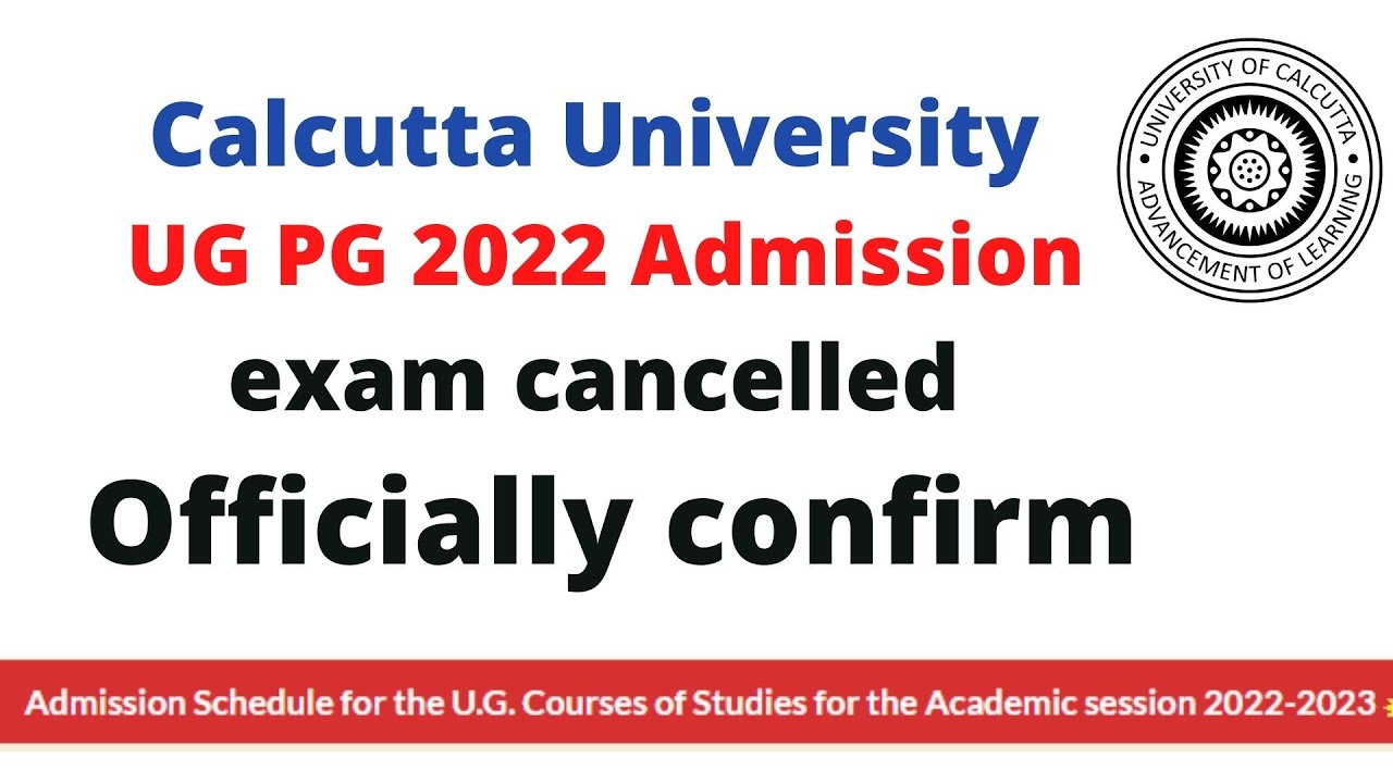 Calcutta University UG PG 2022 Admission Notice Out