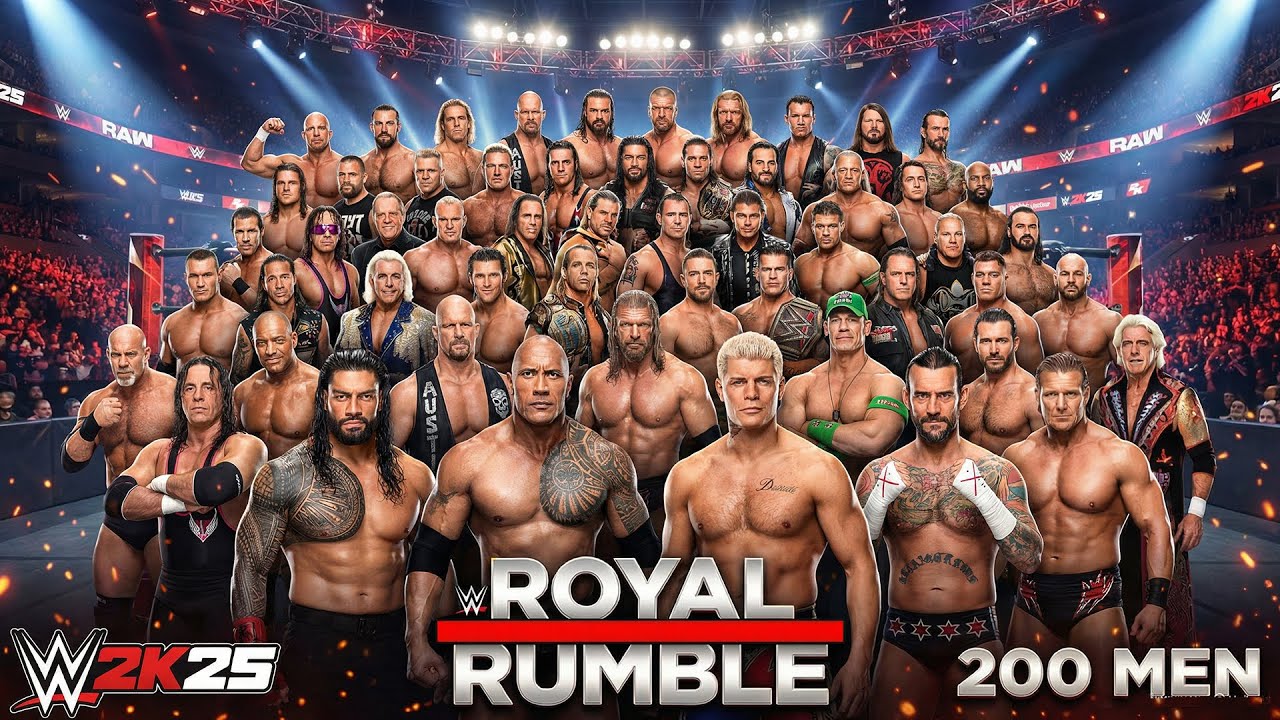 200 Man Royal Rumble Match! - WWE 2K25.