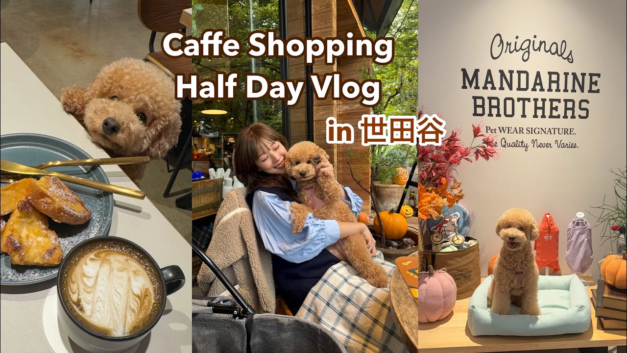 犬連れ店内OKカフェでバニの冬服ゲット！世田谷カフェはしご！