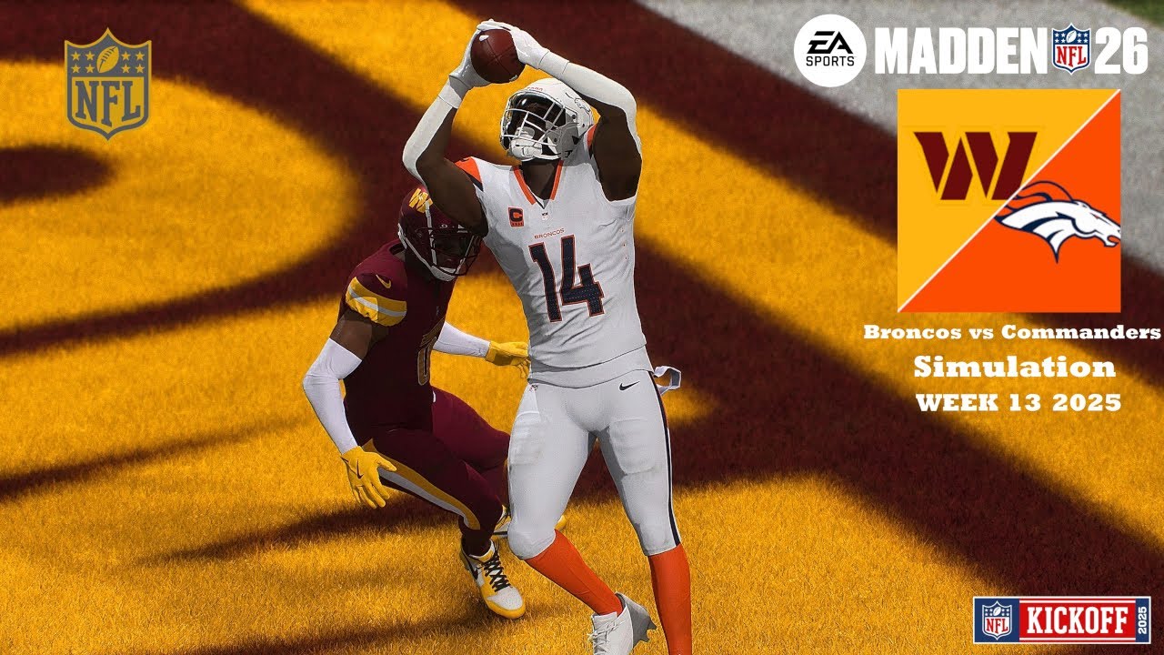 Madden 26 Denver Broncos vs Washington Commanders WEEK 13 Simulation 2025 PS5 Game Play