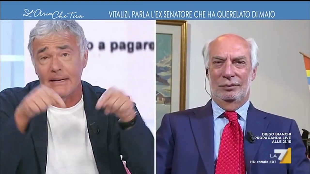 Vitalizi: Giletti furioso: Se aveste un minimo di dignit&agrave; non dovreste neanche sedervi in tv.
