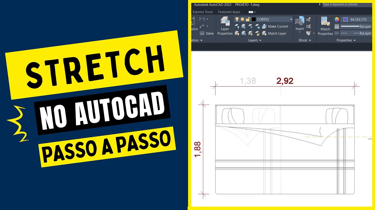 Ferramenta STRETCH (Esticar) do AUTOCAD