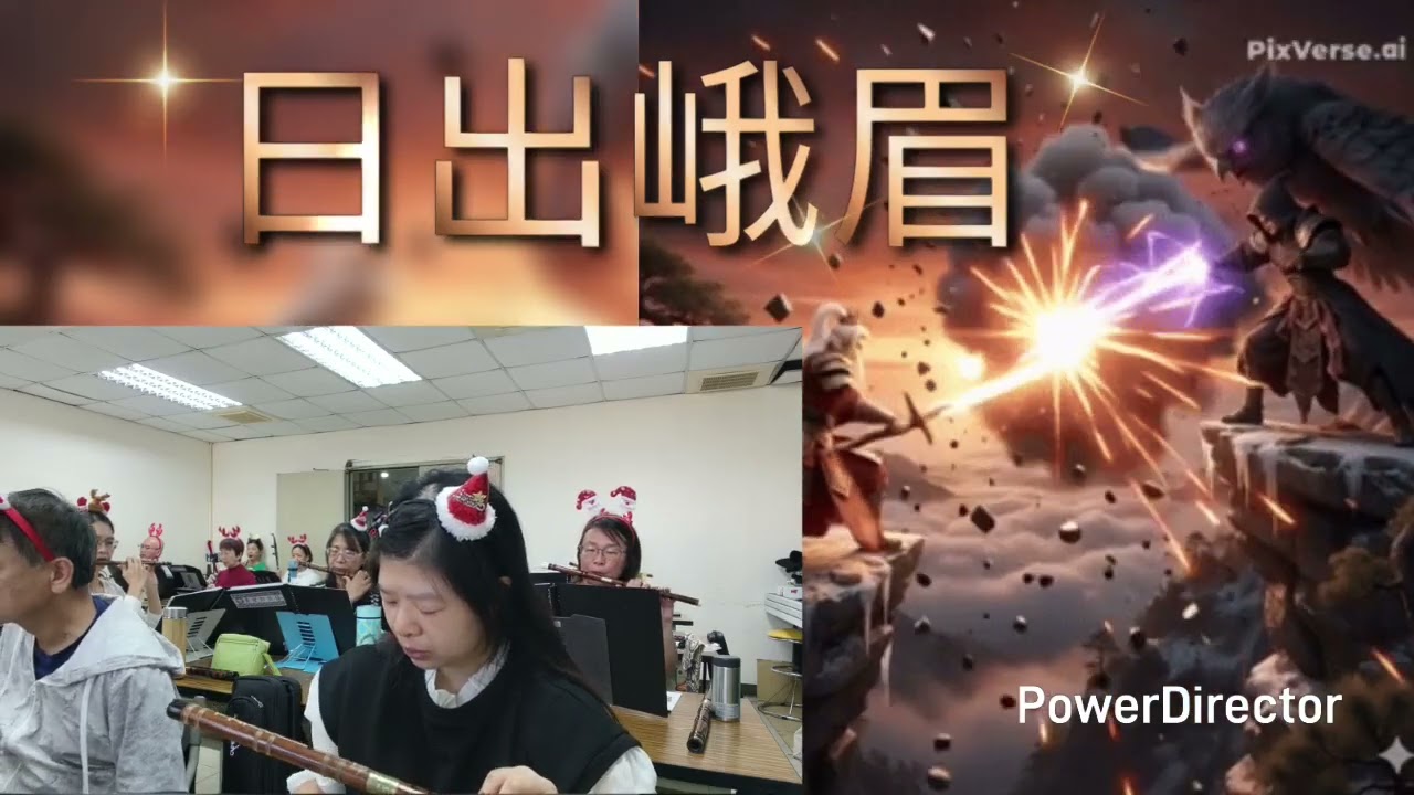 日出峨眉-G調 嗩吶/編曲/指導：#蘇俊琪 #霹靂布袋戲 神曲 #G調笛 #二胡 #柳琴 #鹿秀社大 #鹿秀國樂團 #gpt曲目介紹與生圖 #pixverse動圖