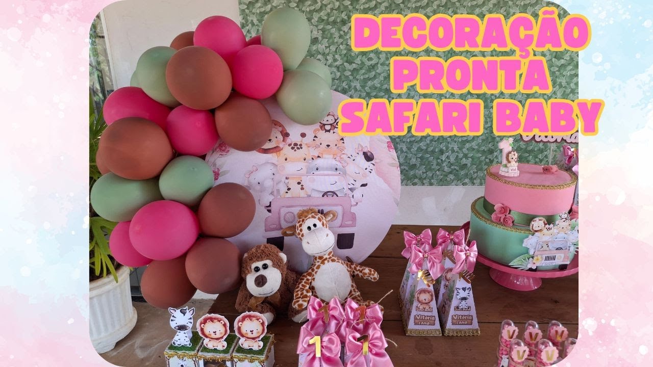 Decoração do aniversário de 1 ano da minha filha | Tema Safari Baby  • Camila Capelin