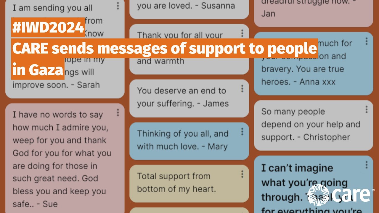 CARE sends messages of support to people in Gaza