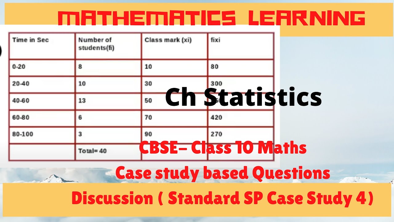 Case study based question | Class 10 Mathematics | Standard SP Case Study 4 | Statistics