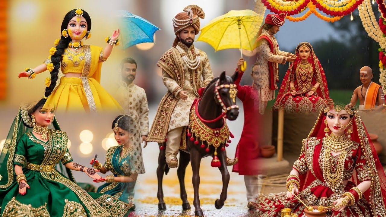 💗♥️Monsoon Miniature Doll Wedding Story | Complete Indian Shaadi Rituals ASMR @mini-aidoll 🥰🥰🫶😍