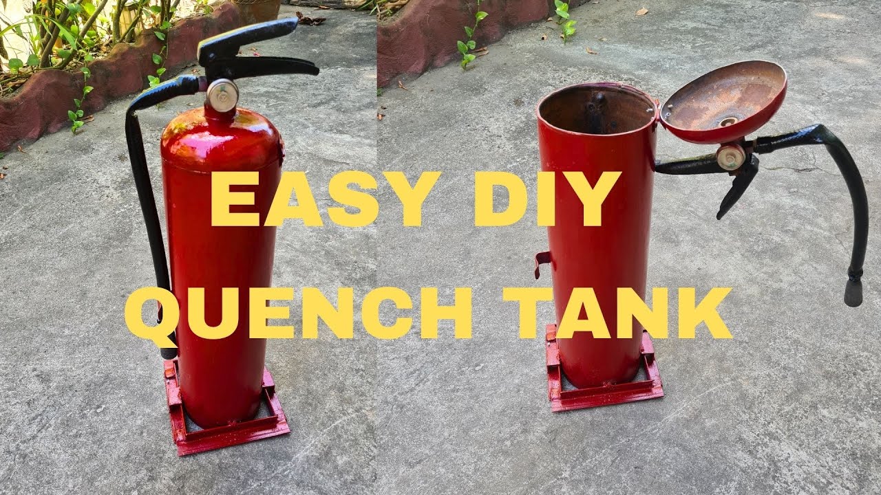 Fire extinguisher to a Quench tank  for Blacksmiths