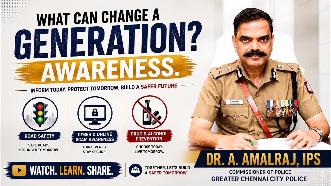 6000+ Students. One Powerful message.Dr.A. Amalraj, IPS on Road, Cyber Safety & Drug Free Living.