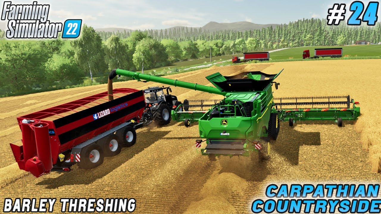 Swapping Loading Equipment, Barley and Straw Harvesting | Carpathian Farm | FS 22 | Timelapse #24