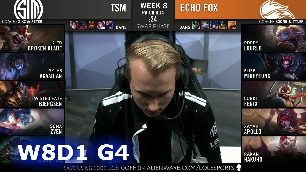 TSM vs FOX | Week 8 Day 1 S9 LCS Summer 2019 | TSM vs Echo Fox W8D1