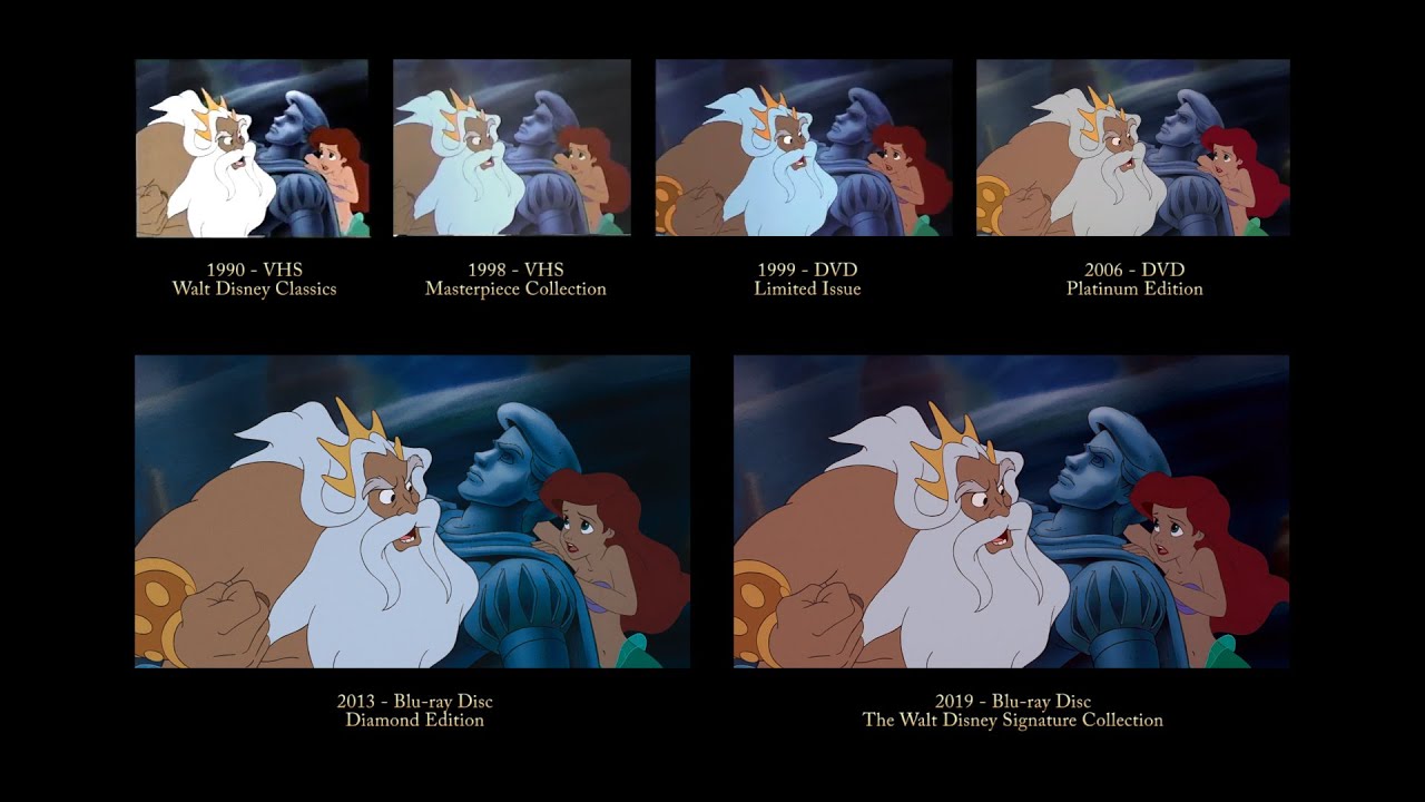 The Little Mermaid - Destruction of the grotto | 30 Years of Video Editions Comparison