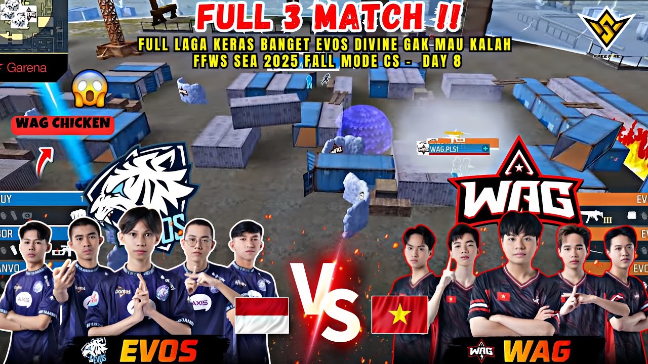 EVOS MODE COMEBACK‼️EVOS DIVINE VS WAG Double Elimination Day 8 | CS Mode | FFWS Sea 2025 Fall