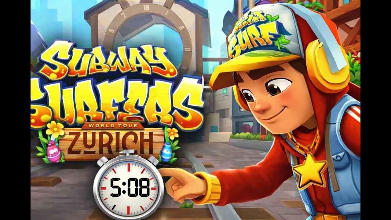 Tentei bater meu record no subway surfers e fiz 5:08!!!!!