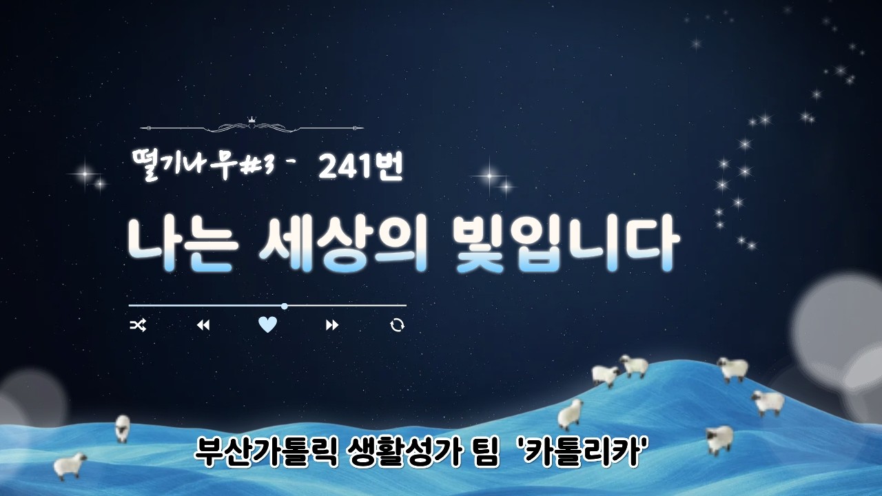 [떨기나무#3] 241번 / 나는세상의빛입니다 (요한 8. 12 I 원선오) / 위로 /노래 카톨리카 / 명지파티마성모성당