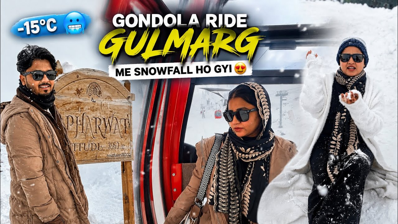 -15°C! 🥶 Coldest Place in Kashmir || Gulmarg Gondola Ride Phase 2 Live Snowfall 🌨️ || Aayat Khan 