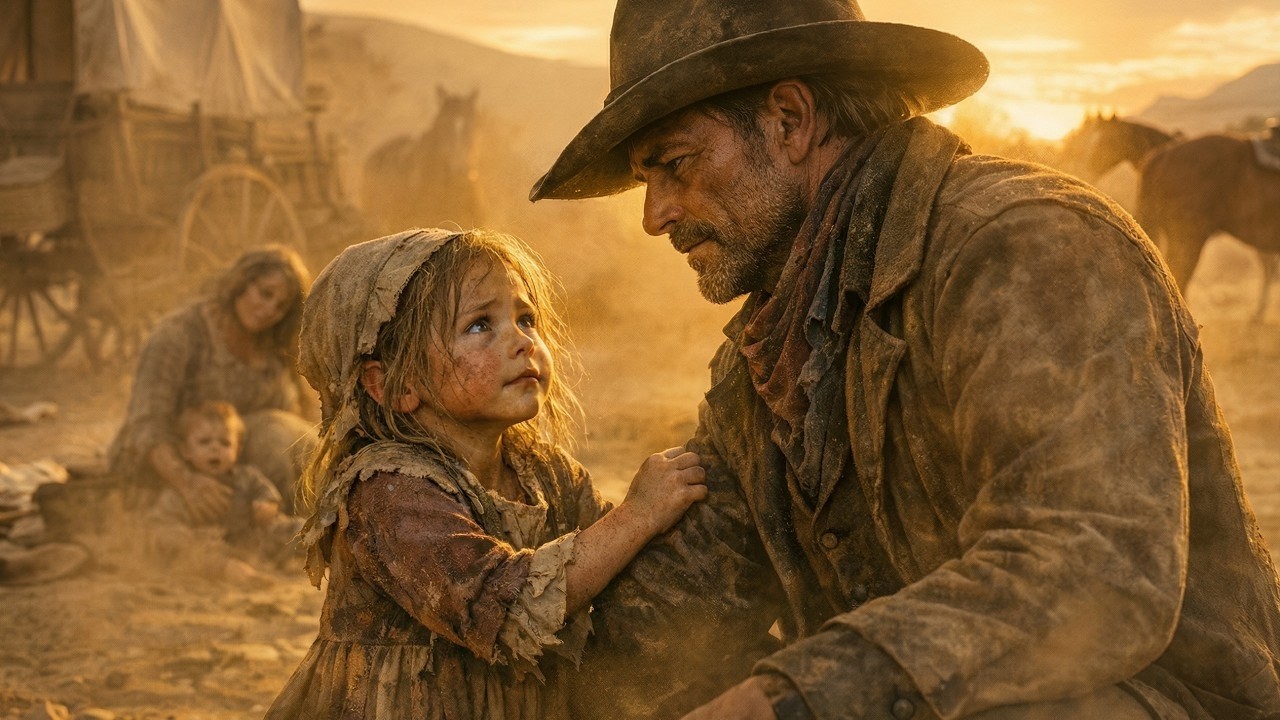 Une veuve enceinte tra&icirc;ne 5 enfants dans le d&eacute;sert &mdash; un cowboy lui dit : &laquo; Venez avec moi &raquo;