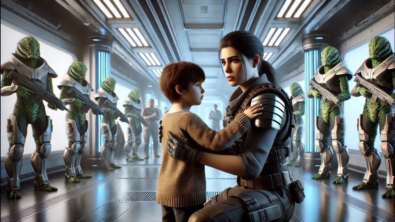 Une officier alien frappe un enfant humain — Les Deathworlders déposent une tête devant le Conseil