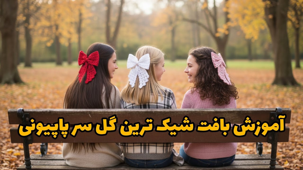 آموزش کامل گل سر پاپیون با قلاب 🎀| ترند جدید اکسسوری مو 😍