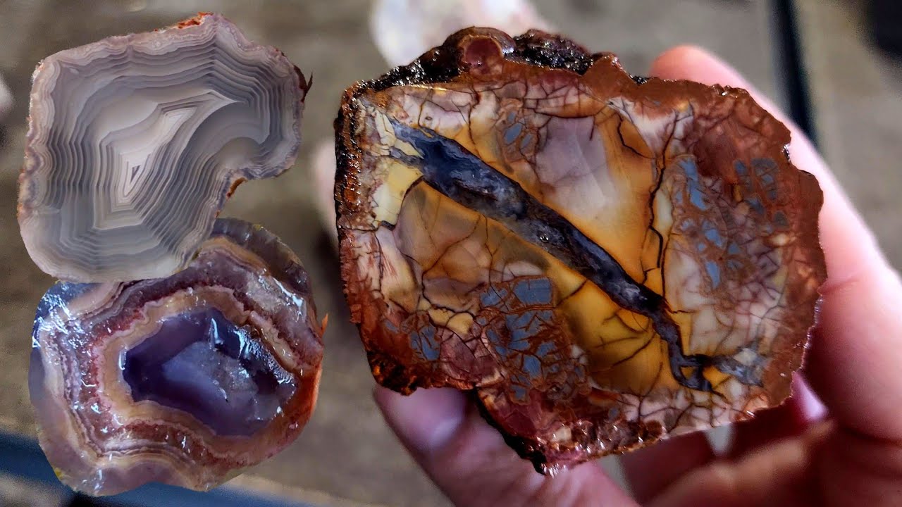 Agates of Mexico 🇲🇽 | Slabbing Purple Passion 💜, Laguna & Crazy Lace #jhkalmore