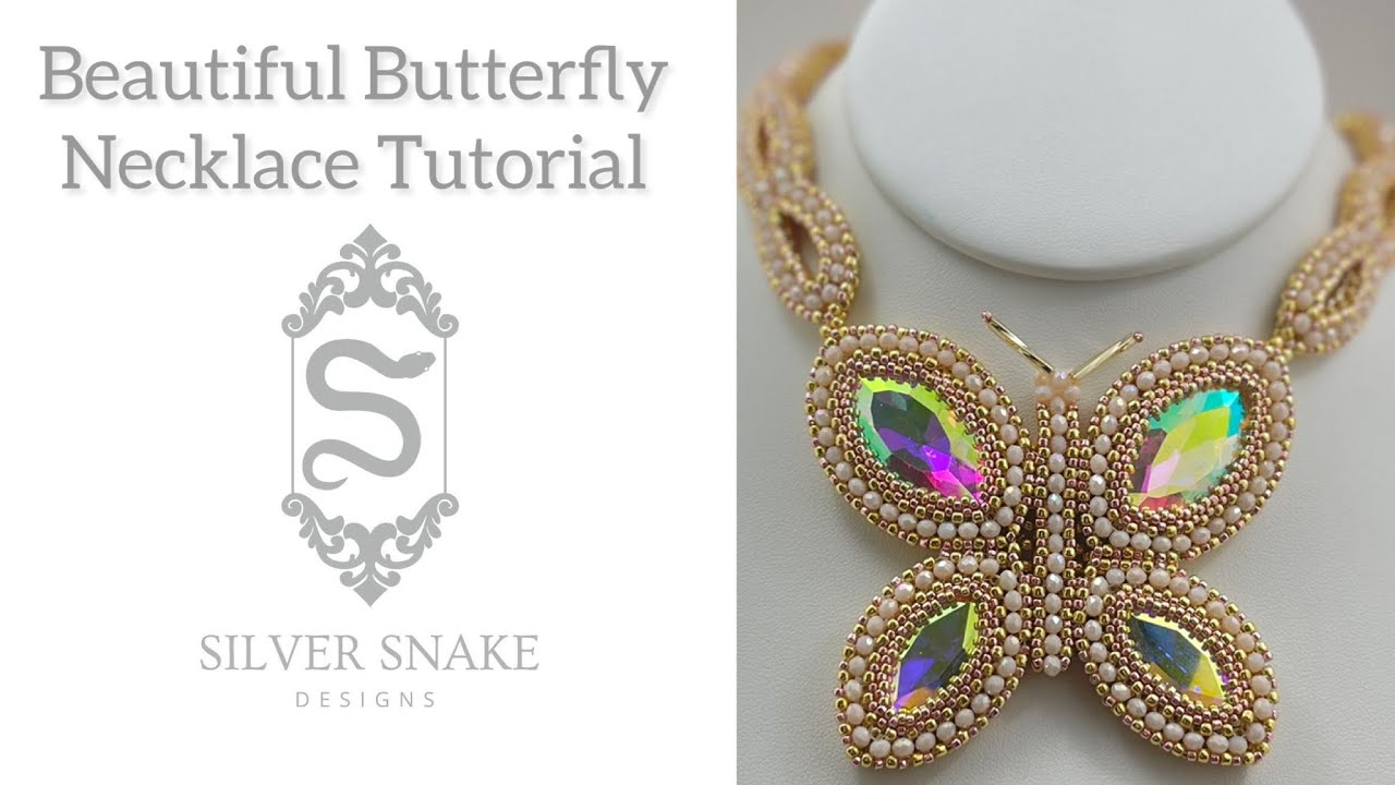 Beautiful Butterfly Necklace Tutorial Cubic Right Angle Weave CRAW
