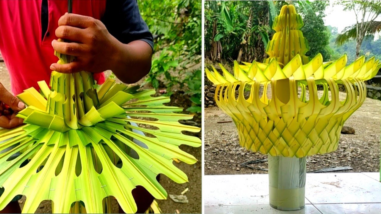 DIY | Membuat Kembar Mayang & Layur Dari Janur Kuning  | Beautiful Handicraft