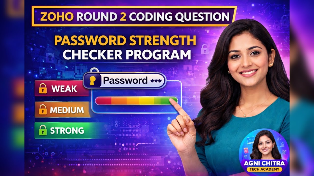 🔥Zoho round 2 Coding Interview Question| Password Strength Checker Explained in Tamil☕️@Agni_dev_hub