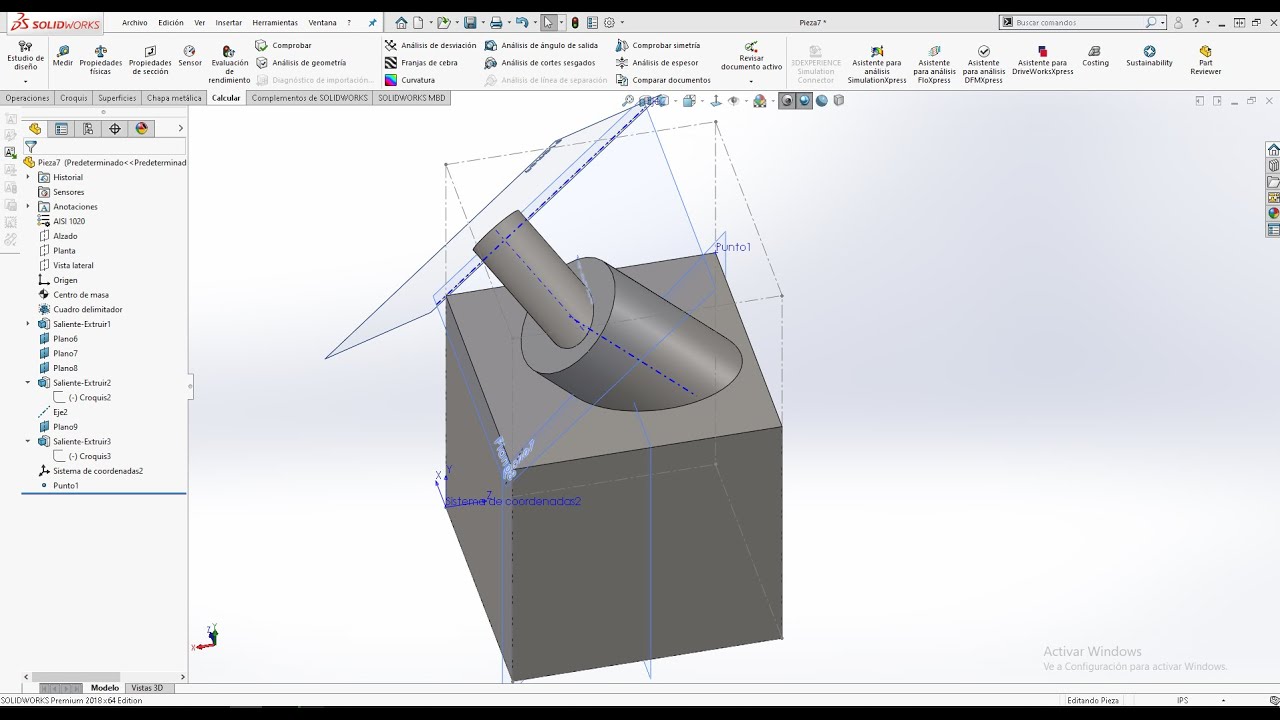 GEOMETRIAS DE REFERENCIA en Solidworks 2019